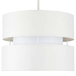 ValueLights Sophia 2-Tier Cream and White Small Ceiling Light Shade - Size: 26 x 19 x 26cm - Wilko - thumbnail 1