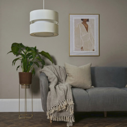 ValueLights Sophia 2-Tier Cream and White Small Ceiling Light Shade - Size: 26 x 19 x 26cm - Wilko - thumbnail 7