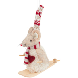 Hanging Mouse on Skis Multicolour - Santa's Chalet - Wilko - thumbnail 5