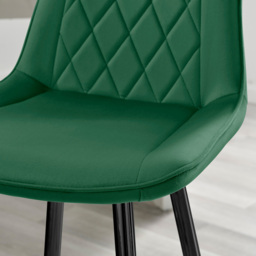 Furniturebox Cesano Green Velvet Black Legs Counter Stools Set of 2 - Wilko - thumbnail 3