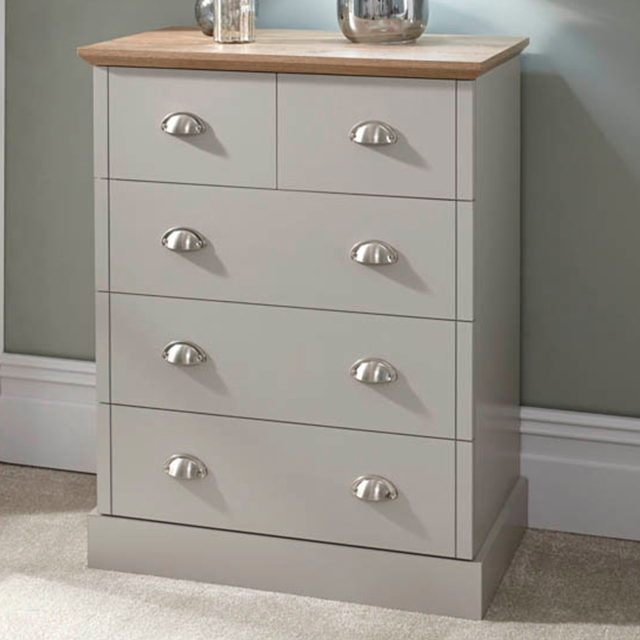 GFW Kendal 5 Drawer Grey Chest of Drawers - Wilko - image 1