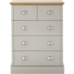 GFW Kendal 5 Drawer Grey Chest of Drawers - Wilko - thumbnail 5