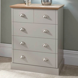 GFW Kendal 5 Drawer Grey Chest of Drawers - Wilko - thumbnail 1