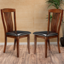 Julian Bowen Canterbury Set of 2 Brown and Mahogany Dining Chair - Wood - Wilko