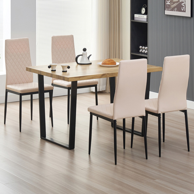 Indoor Living Colorado Emily 4 Seater Dining Set Champagne - Cream - Wilko - image 1