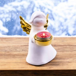 St Helens Gold Wings Ceramic Angel Tealight Holder - Size: 160 x 110 x 120cm - Wilko - thumbnail 3