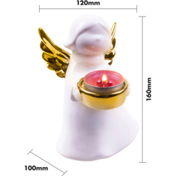St Helens Gold Wings Ceramic Angel Tealight Holder - Size: 160 x 110 x 120cm - Wilko - thumbnail 6