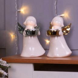 St Helens Gold Wings Ceramic Angel Tealight Holder - Size: 160 x 110 x 120cm - Wilko - thumbnail 5