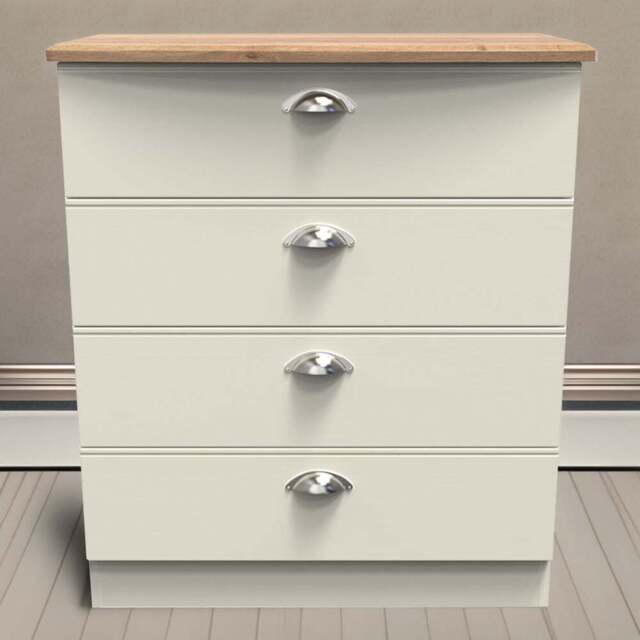 Crowndale Victoria 4 Drawer Cream Ash and Oak Chest of Drawer - Wilko - image 1
