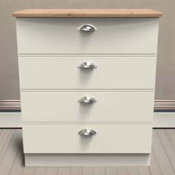 Crowndale Victoria 4 Drawer Cream Ash and Oak Chest of Drawer - Wilko