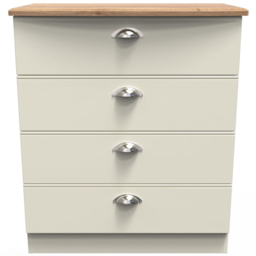 Crowndale Victoria 4 Drawer Cream Ash and Oak Chest of Drawer - Wilko - thumbnail 3