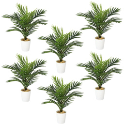 Leaf Mini Palm Artificial Tree in Pot 50cm 6 Pack - Size: 50 x 35 x 35cm - Green - Wilko - thumbnail 1