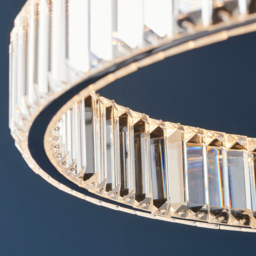 Merano Foggia Chrome Plate Crystal Pendant Ceiling Lamp - Size: 61 x 61 x 160cm - Silver - Wilko - thumbnail 6
