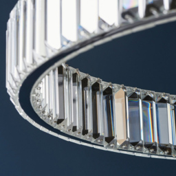 Merano Foggia Chrome Plate Crystal Pendant Ceiling Lamp - Size: 61 x 61 x 160cm - Silver - Wilko - thumbnail 7