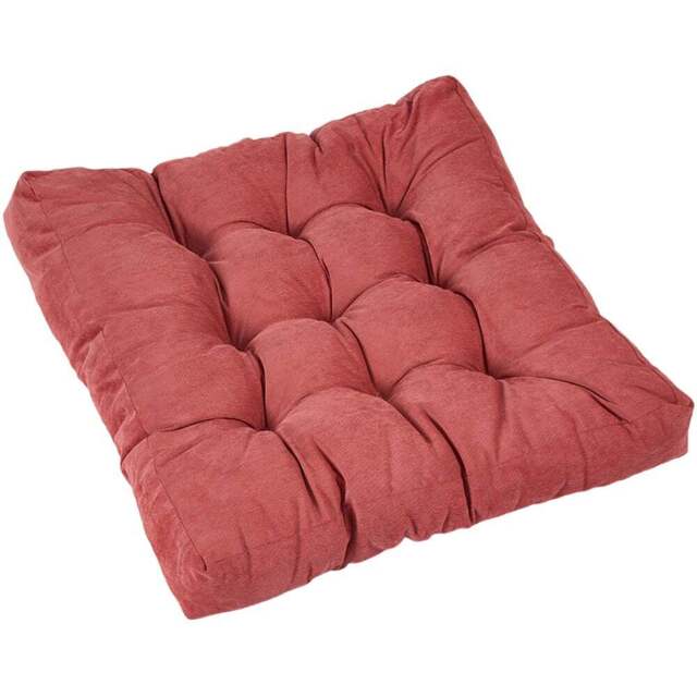 Living and Home Red Soft Corduroy Chair Cushion 55 x 55cm - Size: 5 x 55 x 55cm - Wilko - image 1
