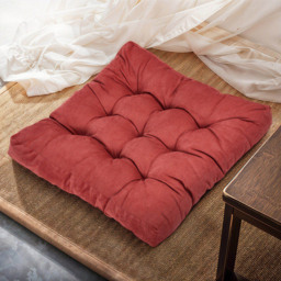 Living and Home Red Soft Corduroy Chair Cushion 55 x 55cm - Size: 5 x 55 x 55cm - Wilko - thumbnail 3