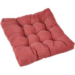 Living and Home Red Soft Corduroy Chair Cushion 55 x 55cm - Size: 5 x 55 x 55cm - Wilko