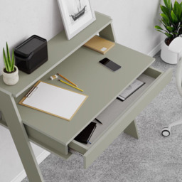 FWStyle Cowork Single Drawer Single Shelf Ash Green Wall Mounted Desk - Size: 91 x 94 x 50cm - Wilko - thumbnail 5