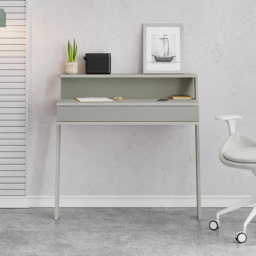 FWStyle Cowork Single Drawer Single Shelf Ash Green Wall Mounted Desk - Size: 91 x 94 x 50cm - Wilko - thumbnail 4