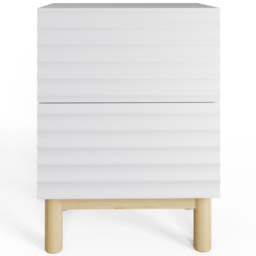 GFW Karla 2 Drawer White Ribbed Bedside Table 2 Pack - Wilko - thumbnail 5