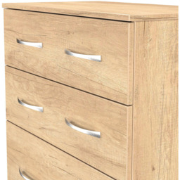 Crowndale Avon 4 Drawer Nebraska Oak Deep Chest of Drawers Ready Assembled - Wilko - thumbnail 6