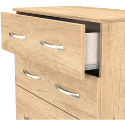 Crowndale Avon 4 Drawer Nebraska Oak Deep Chest of Drawers Ready Assembled - Wilko - thumbnail 7