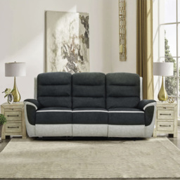 Comfy Living 3 Seater Two Tone Contrast Fabric Manual Recliner Sofa - Multi - Wilko - thumbnail 7