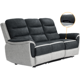 Comfy Living 3 Seater Two Tone Contrast Fabric Manual Recliner Sofa - Multi - Wilko - thumbnail 6