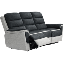 Comfy Living 3 Seater Two Tone Contrast Fabric Manual Recliner Sofa - Multi - Wilko - thumbnail 3