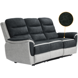 Comfy Living 3 Seater Two Tone Contrast Fabric Manual Recliner Sofa - Multi - Wilko - thumbnail 5