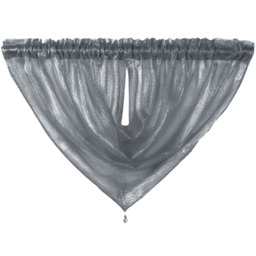 Velosso Alessandria Charcoal Slot Top Swag Voile Panel Curtain 112 x 99cm - Grey - Wilko - thumbnail 3