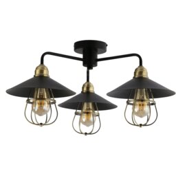 Dylan 3 Arm Ceiling Fitting Black - Wilko - thumbnail 4