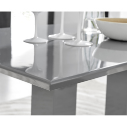 Furniturebox Molini Modern Valera 6 Seater Dining Set Grey Gloss and Chrome - Wilko - thumbnail 4