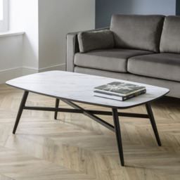 Julian Bowen Caruso Marble Effect Coffee Table - Size: 70 x 130 x 44cm - White - Wilko - thumbnail 7
