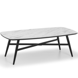 Julian Bowen Caruso Marble Effect Coffee Table - Size: 70 x 130 x 44cm - White - Wilko - thumbnail 3