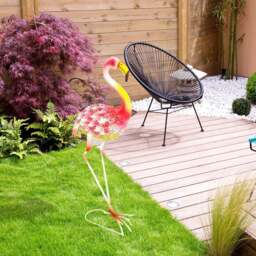 Outsunny Pink Metal Flamingo Garden Ornament with Stake - Size: 60 x 14 x 27cm - Wilko - thumbnail 6