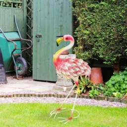 Outsunny Pink Metal Flamingo Garden Ornament with Stake - Size: 60 x 14 x 27cm - Wilko - thumbnail 5