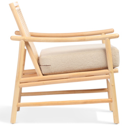 Desser Borneo Natural Boucle Rattan Chair - Size: Single - Cream - Desser Furniture - Wilko - thumbnail 6