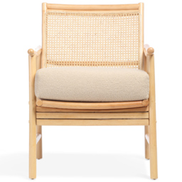 Desser Borneo Natural Boucle Rattan Chair - Size: Single - Cream - Desser Furniture - Wilko - thumbnail 5