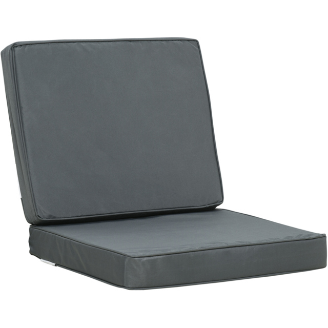 Outsunny Dark Grey Seat and Back Cushion Set - Size: 2 Piece - Wilko - image 1