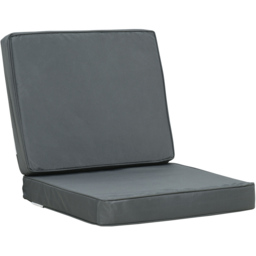 Outsunny Dark Grey Seat and Back Cushion Set - Size: 2 Piece - Wilko - thumbnail 1