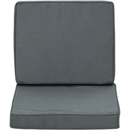 Outsunny Dark Grey Seat and Back Cushion Set - Size: 2 Piece - Wilko - thumbnail 4