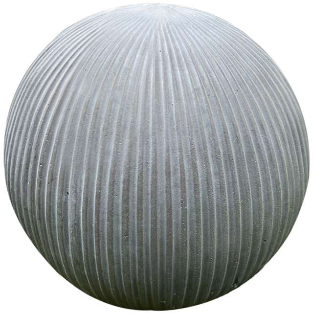 wilko Vertical Ribbed Light Grey Outdoor Decorative Ball 37.5cm - image 1