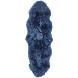 Origins Navy Genuine Sheepskin Rug 70 x 175cm - Size: 75 x 175cm - Blue - Origins Rugs - Wilko - thumbnail 1