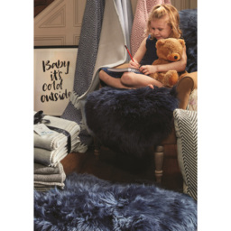 Origins Navy Genuine Sheepskin Rug 70 x 175cm - Size: 75 x 175cm - Blue - Origins Rugs - Wilko - thumbnail 6