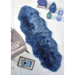 Origins Navy Genuine Sheepskin Rug 70 x 175cm - Size: 75 x 175cm - Blue - Origins Rugs - Wilko - thumbnail 3