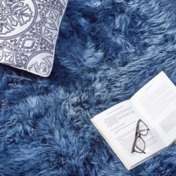 Origins Navy Genuine Sheepskin Rug 70 x 175cm - Size: 75 x 175cm - Blue - Origins Rugs - Wilko - thumbnail 5