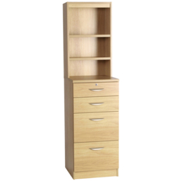 R White Cabinets 4 Drawer 3 Shelf Brown Filing Cabinet with Hutch - Wilko - thumbnail 3