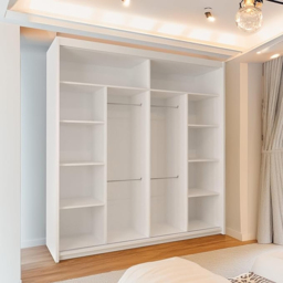 Sliding Wardrobes 4U 2 Sliding Door White Modern Wide Oak Striped Mirrored Wardrobe 203cm - Size: 2 Door - Wilko - thumbnail 5