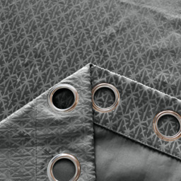 Alan Symonds Temple Charcoal Velvet Blackout Ring Top Eyelet Curtains 117 x 229cm - Size: W 117 x D 229cm - Wilko - thumbnail 4